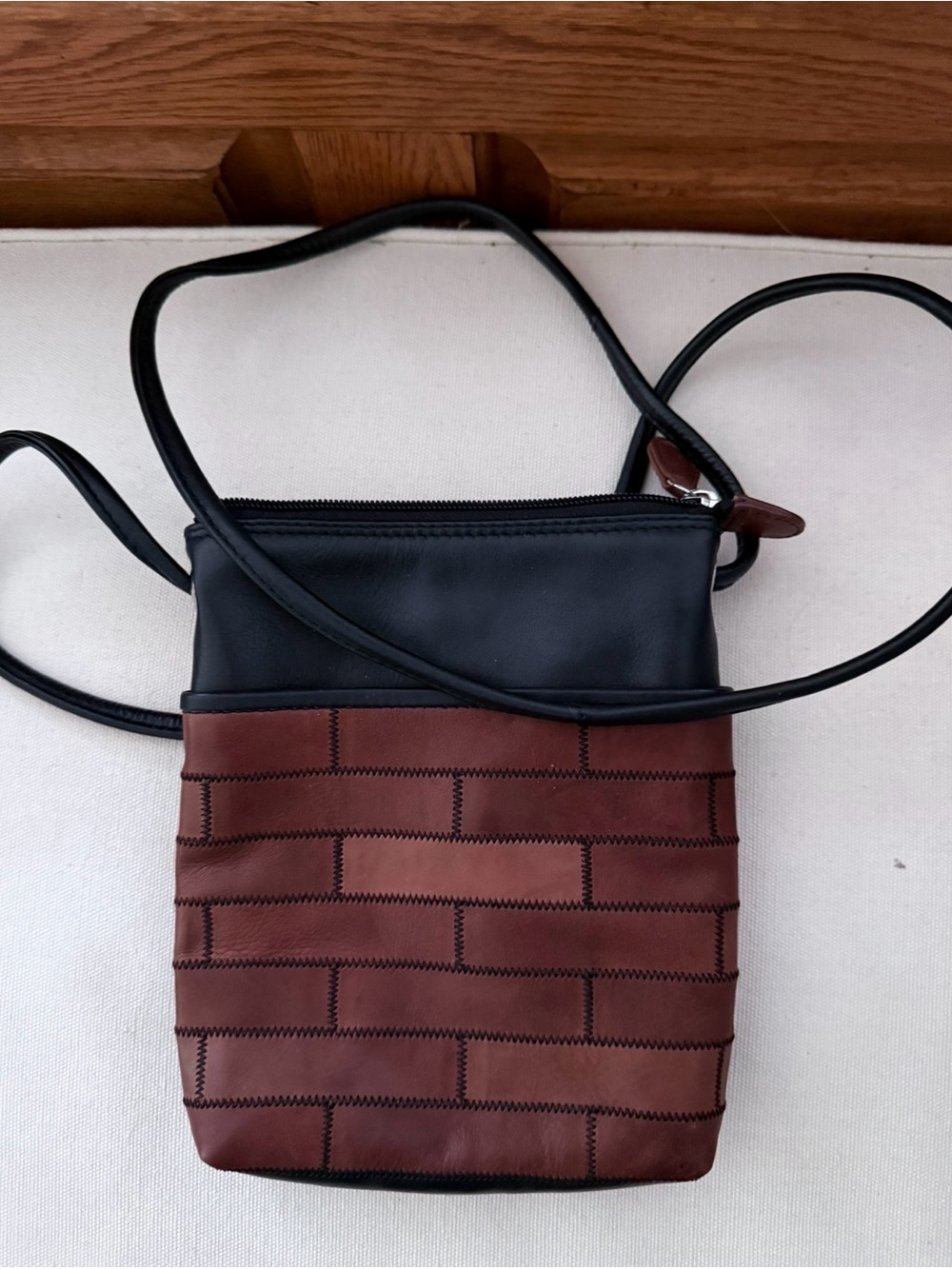 Two-Tone Black and Brown Women's Crossbody Bag